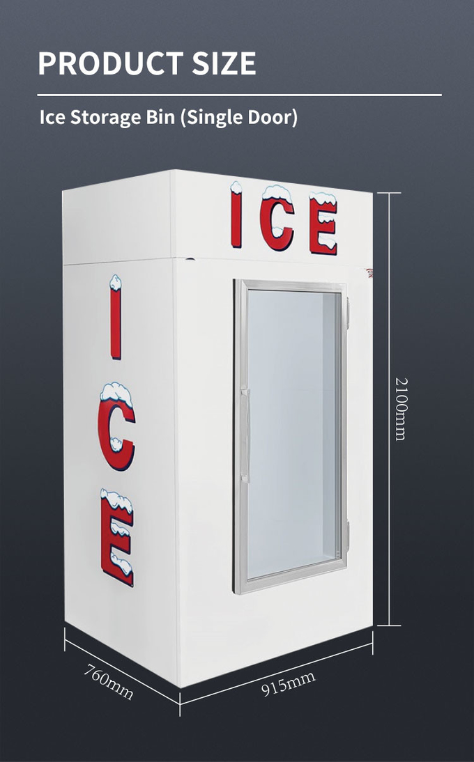 자동 찬 벽 옥외 얼음 상인 유리제 아이스크림 내각 스테인리스를 녹이십시오 6