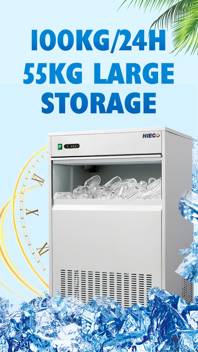 Frost 자유로운 상업적인 덩어리 제빙기 100 Kg 700w 탄알 아이스 큐브 기계 6