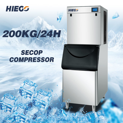 냉각되는 200kg 자동적인 제빙기 쪼개지는 아이스 큐브 제작자 기계 R404a 공기