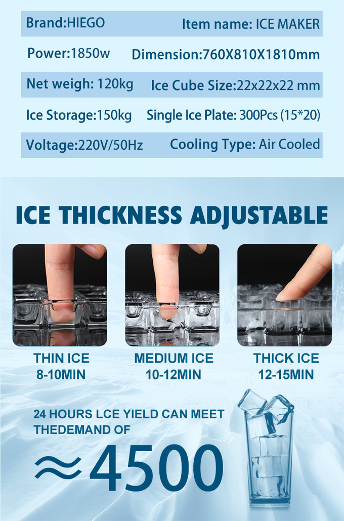 바 동안 녹슬지 않는 상업적 300Kg 얼음 제빙기 8