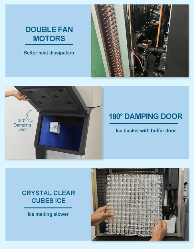 공기 냉각 시스템과 판매 얼음과 400대 킬로그램 / 일 아이스 큐브 제조 기계 3