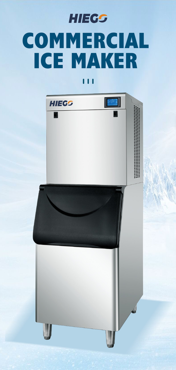 냉각되는 200kg 자동적인 제빙기 쪼개지는 아이스 큐브 제작자 기계 R404a 공기 0