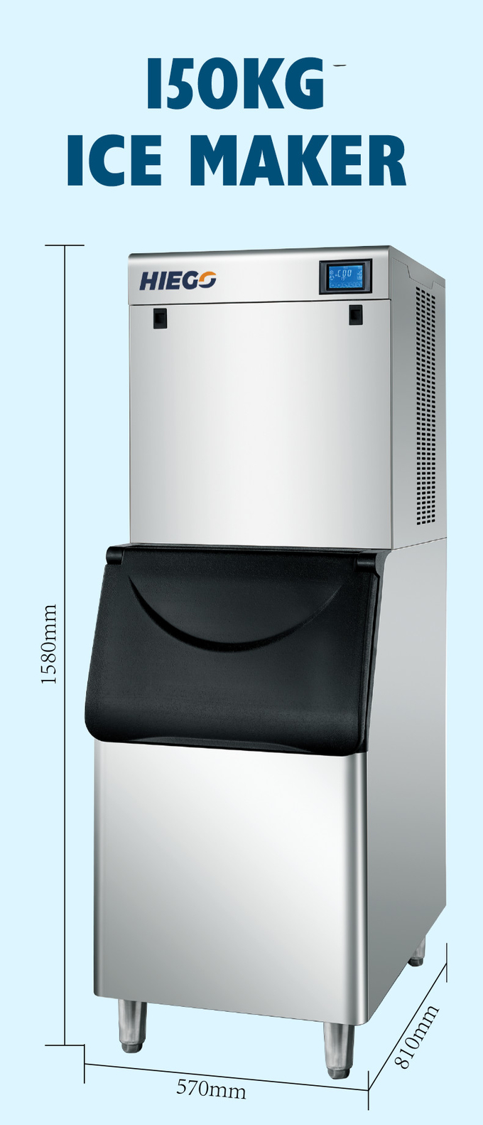 상업적인 아이스 큐브 제작자를 냉각하는 150kg 자동적인 제빙기 110kg 저장 공기 7