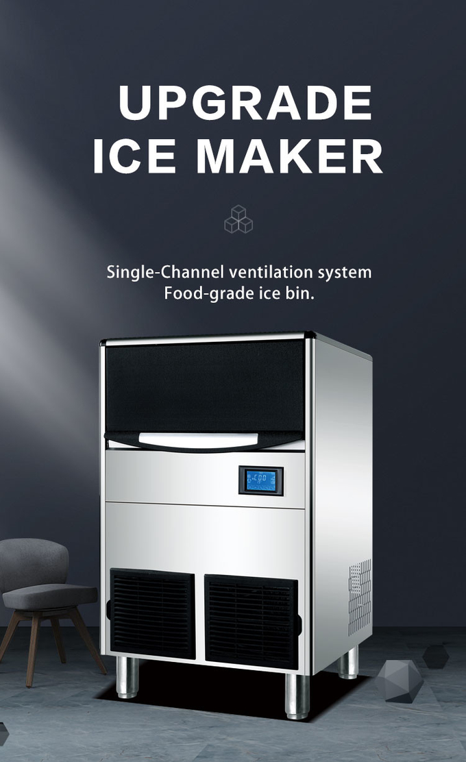 디지털 제어 바아 반대 얼음 생성 장치와 100 kg/24h 공랭식의 큐브 아이스 성형기 0