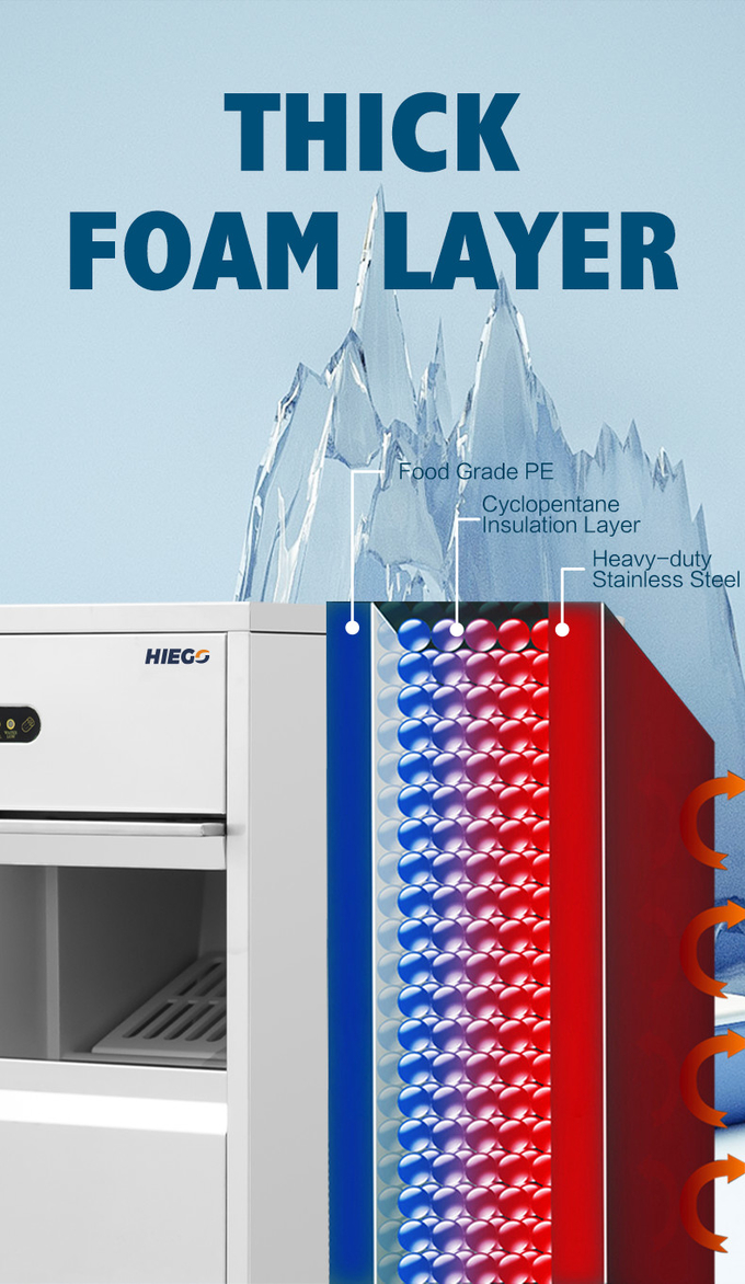 Frost 자유로운 상업적인 덩어리 제빙기 100 Kg 700w 탄알 아이스 큐브 기계 3
