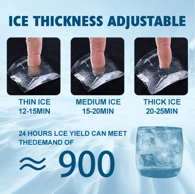 45kg 초승달 제빙기 100kg 투명 아이스 큐브 제조기 공기 냉각 8