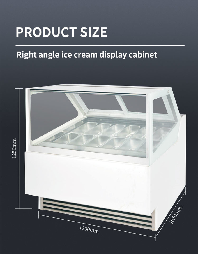 내각을 담그는 상업적인 아이스크림 화면 장치 50-60hz Gelato 1