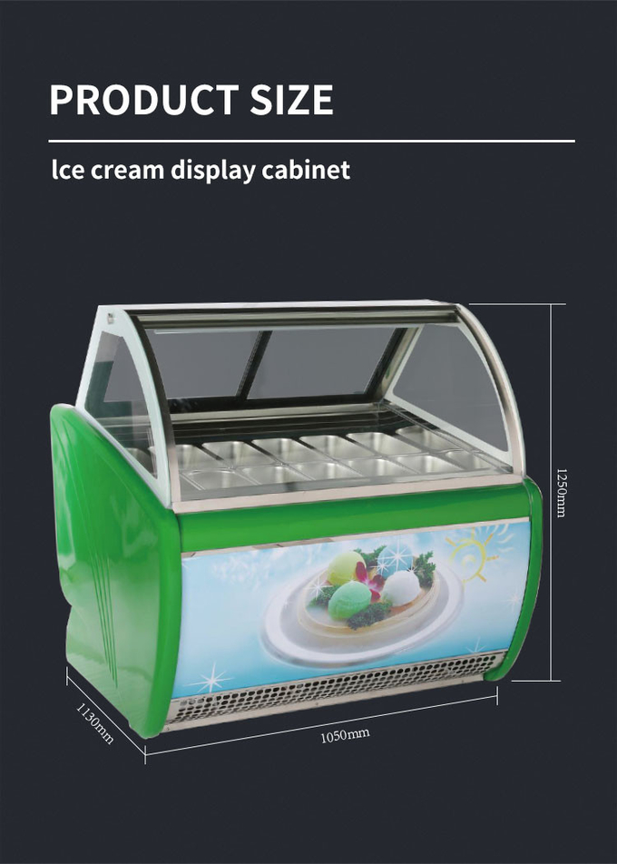 내각을 담그는 상업적인 아이스크림 화면 장치 50-60hz Gelato 10