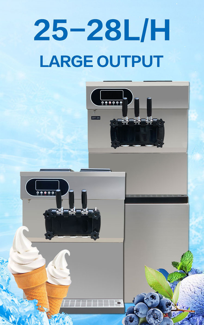 25-28l/H 상업적인 아이스크림 기계 2+1 혼합 풍미 국내 소프트 서브 기계 1