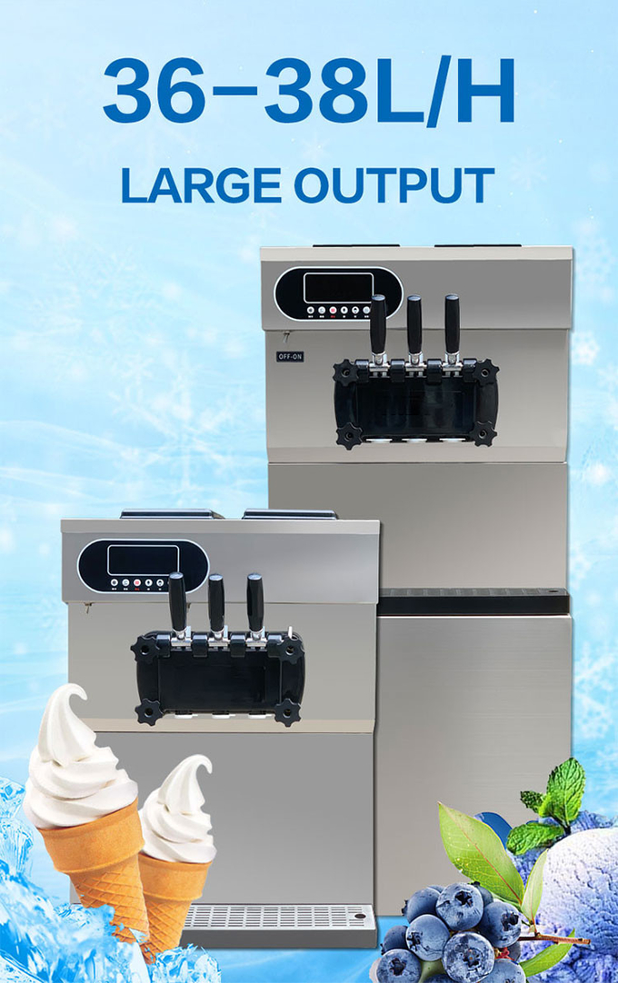 36l 탁상 상업적인 연약한 서브 아이스크림 기계 3 풍미 아이스크림 콘 제작자 6
