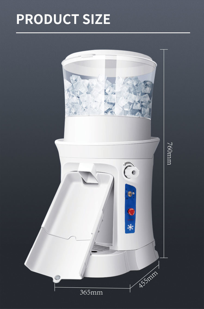 조정가능한 탁상용 상업적인 얼음 면도기 눈 콘 기계 320rpm 얼음 분쇄기 전기 기계 0