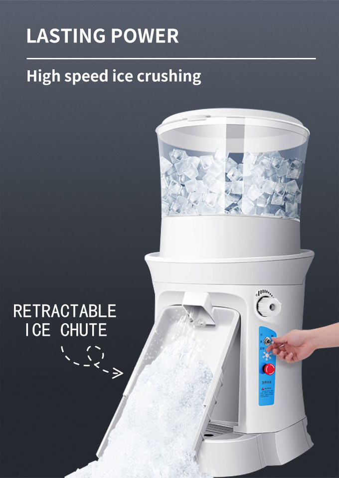 조정가능한 탁상용 상업적인 얼음 면도기 눈 콘 기계 320rpm 얼음 분쇄기 전기 기계 2