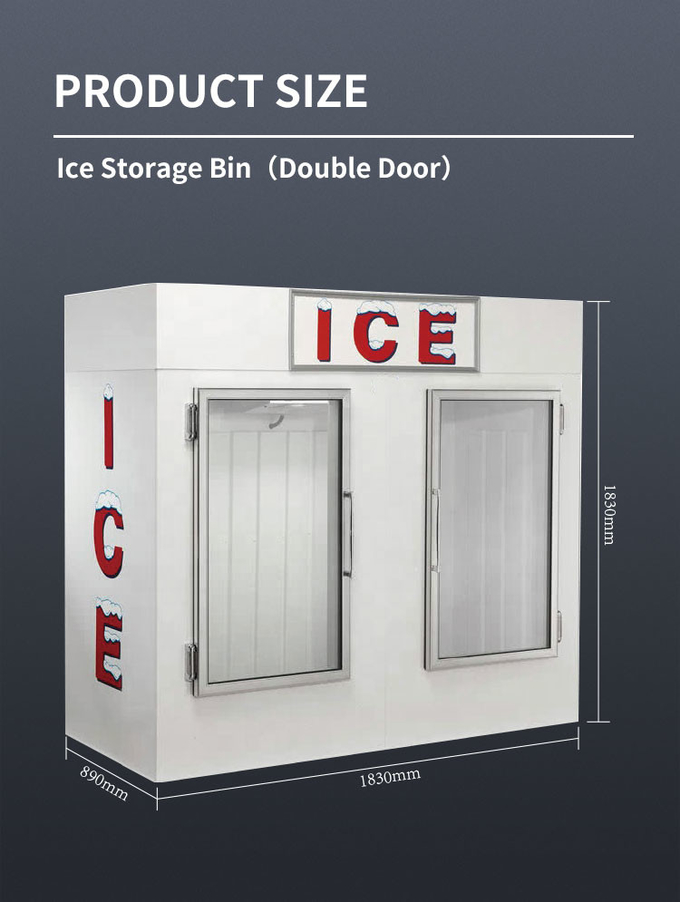 스테인리스 옥외 얼음 상인 PVC 아이스 캔디 전시 냉장고 R404a 1