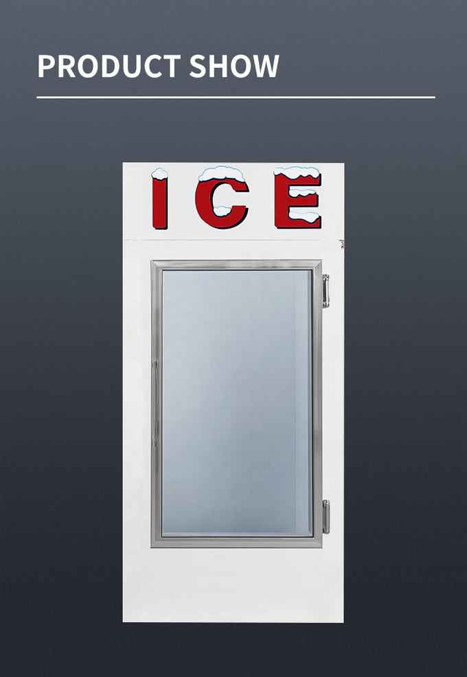 기울어진 전면과 자루에 넣어진 얼음 저장 용기 1699L 얼음 상인 냉장고 3